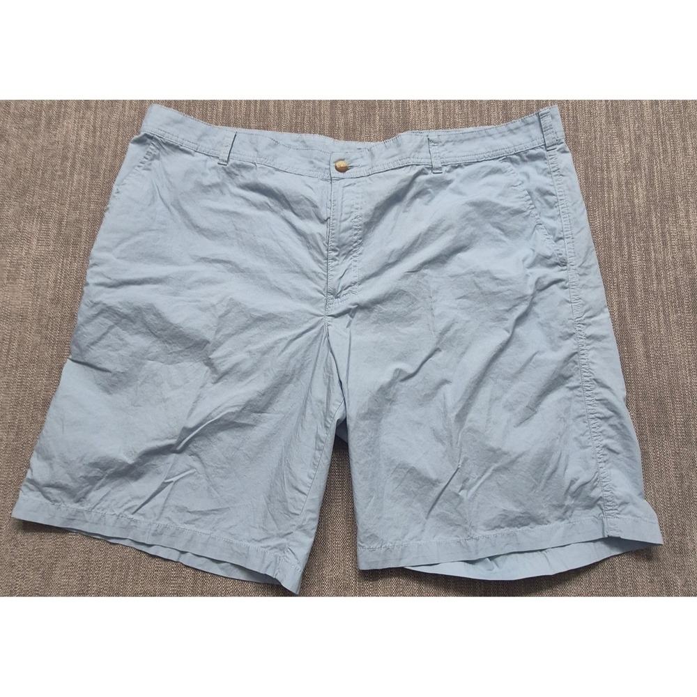Columbia men's light blue outdoor chino shorts sz 44 inseam 10" flat front